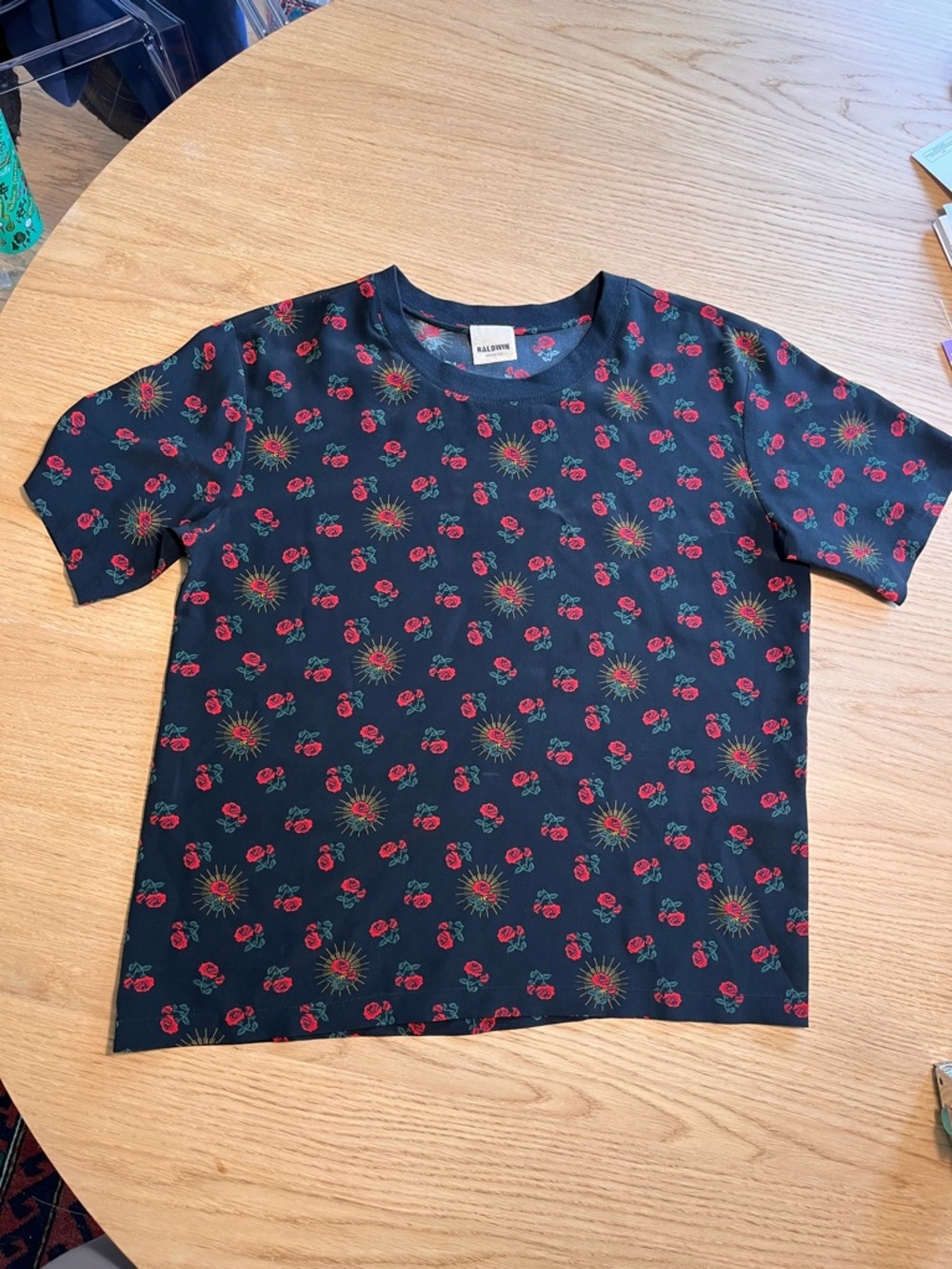 Black Floral & Sun Print Tee
